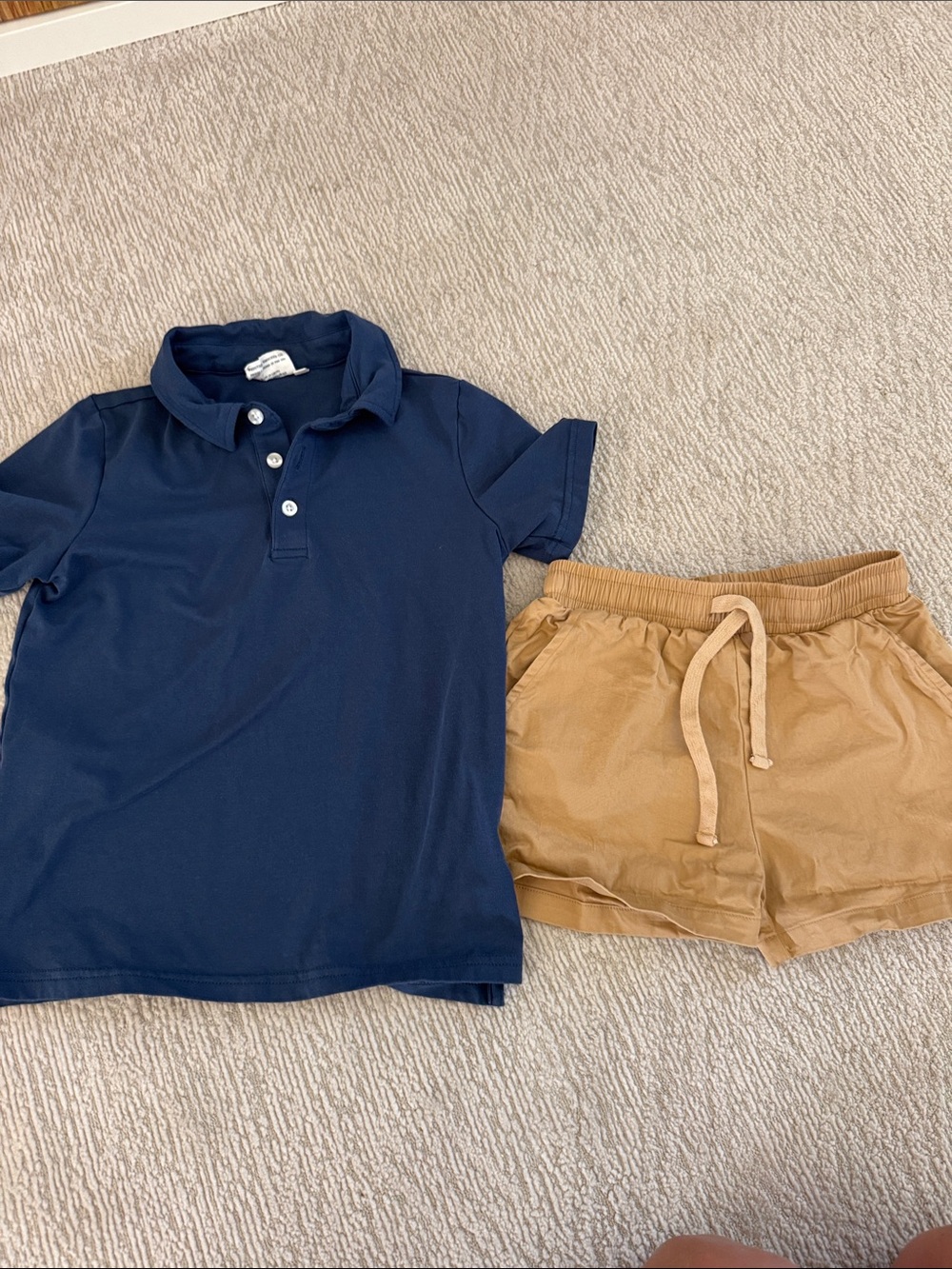 Southern smocked company navy and khaki uniform shorts and navy polo